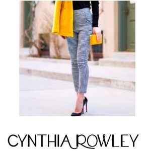 Cynthia Rowley checkered plaid gingham high rise ankle pants